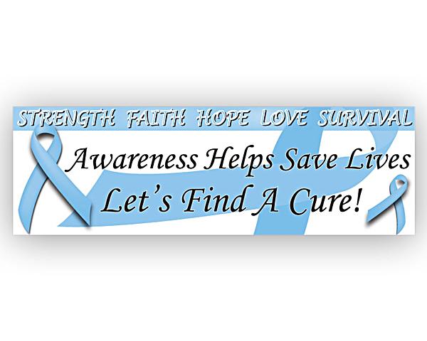 Lets Find A Cure Light Blue Ribbon Banner, Prostate Cancer Awareness - Fundraising For A Cause