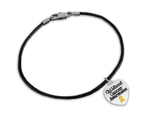 Load image into Gallery viewer, Black Cord Childhood Cancer Awareness Heart Bracelets - Fundraising For A Cause