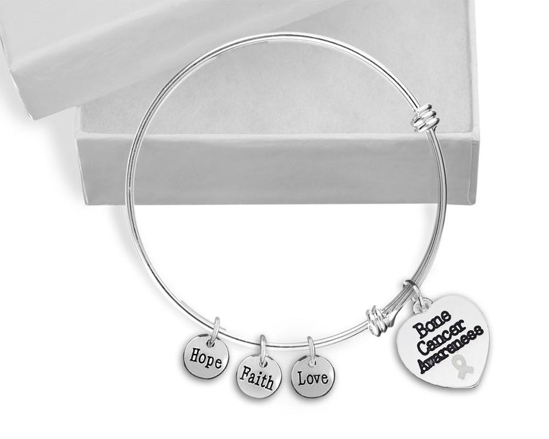 Bone Cancer Heart Retractable Charm Bracelets - Fundraising For A Cause