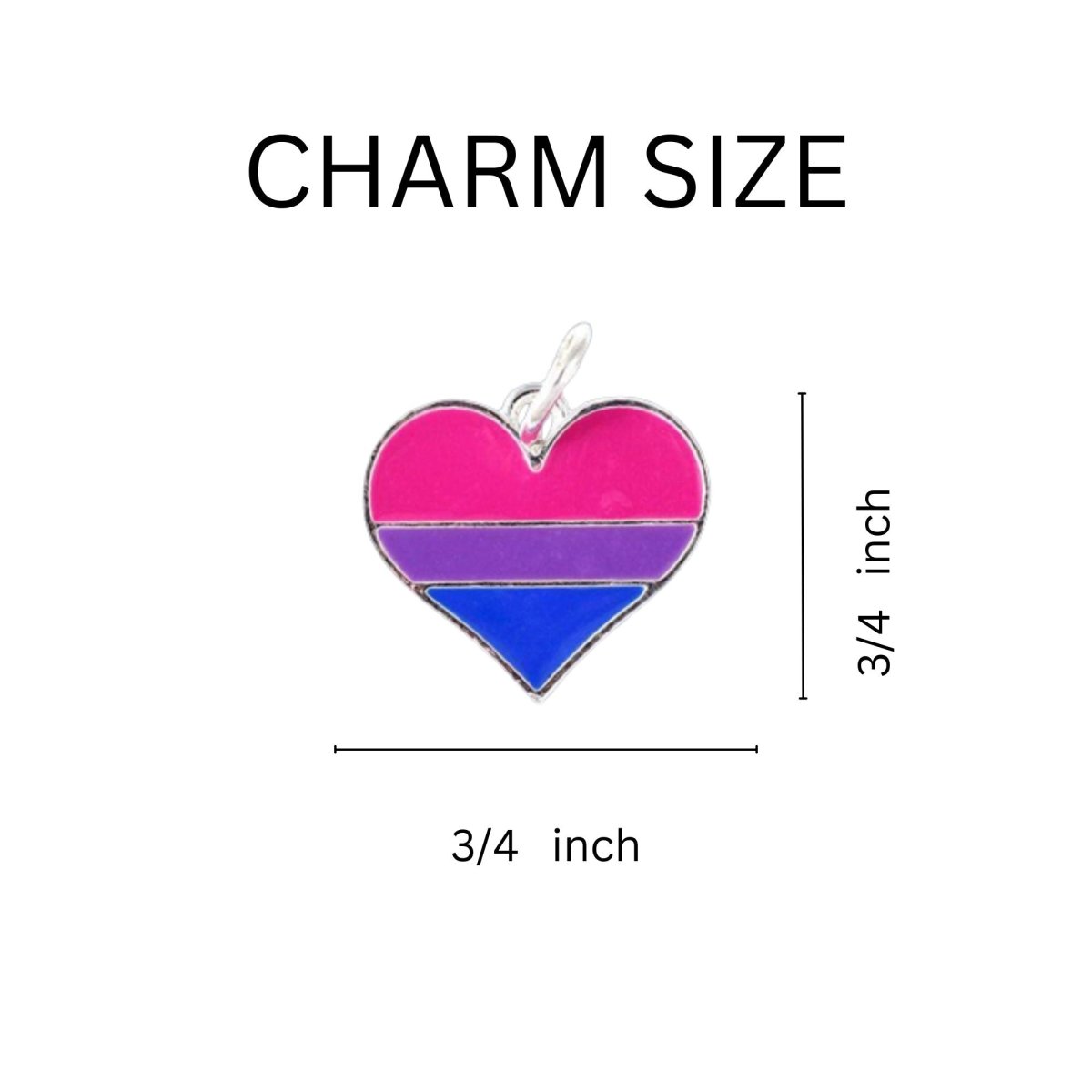 Bisexual Pride Heart Hanging Charms - Fundraising For A Cause