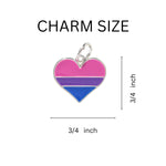 Black Cord Heart Bisexual LGBTQ Necklaces - Fundraising For A Cause