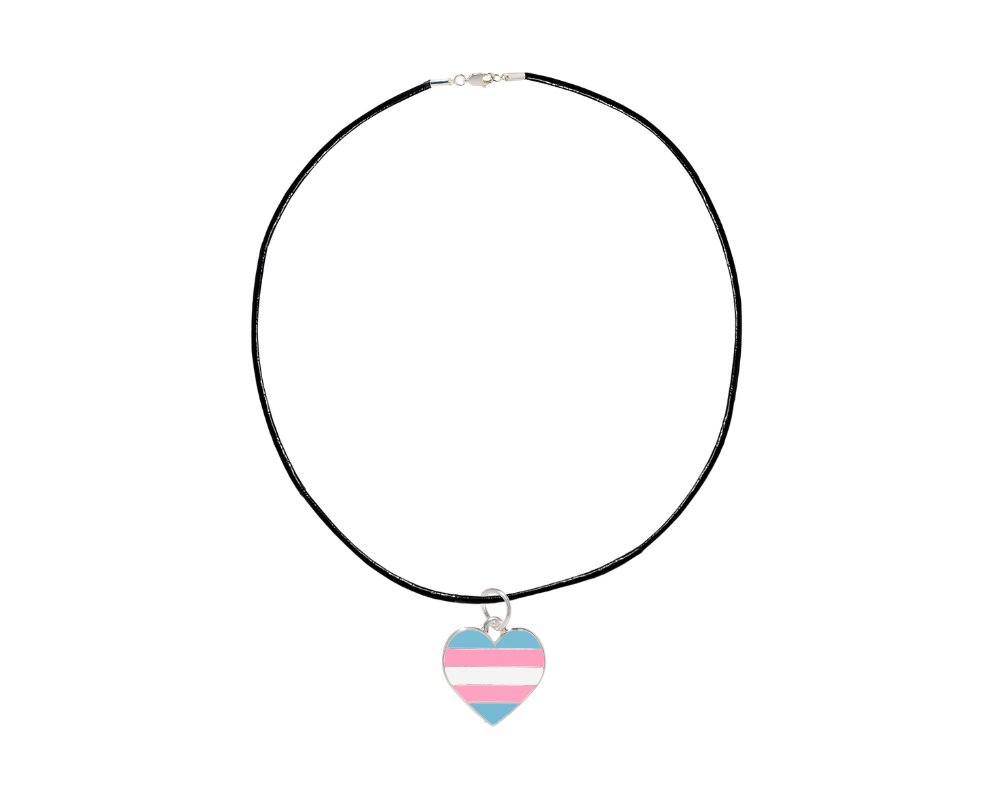 Black Cord Heart Transgender LGBTQ Necklaces - Fundraising For A Cause