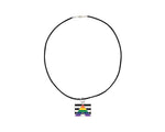 Black Cord Rectangle Straight Ally LGBTQ Pride Necklaces - Fundraising For A Cause