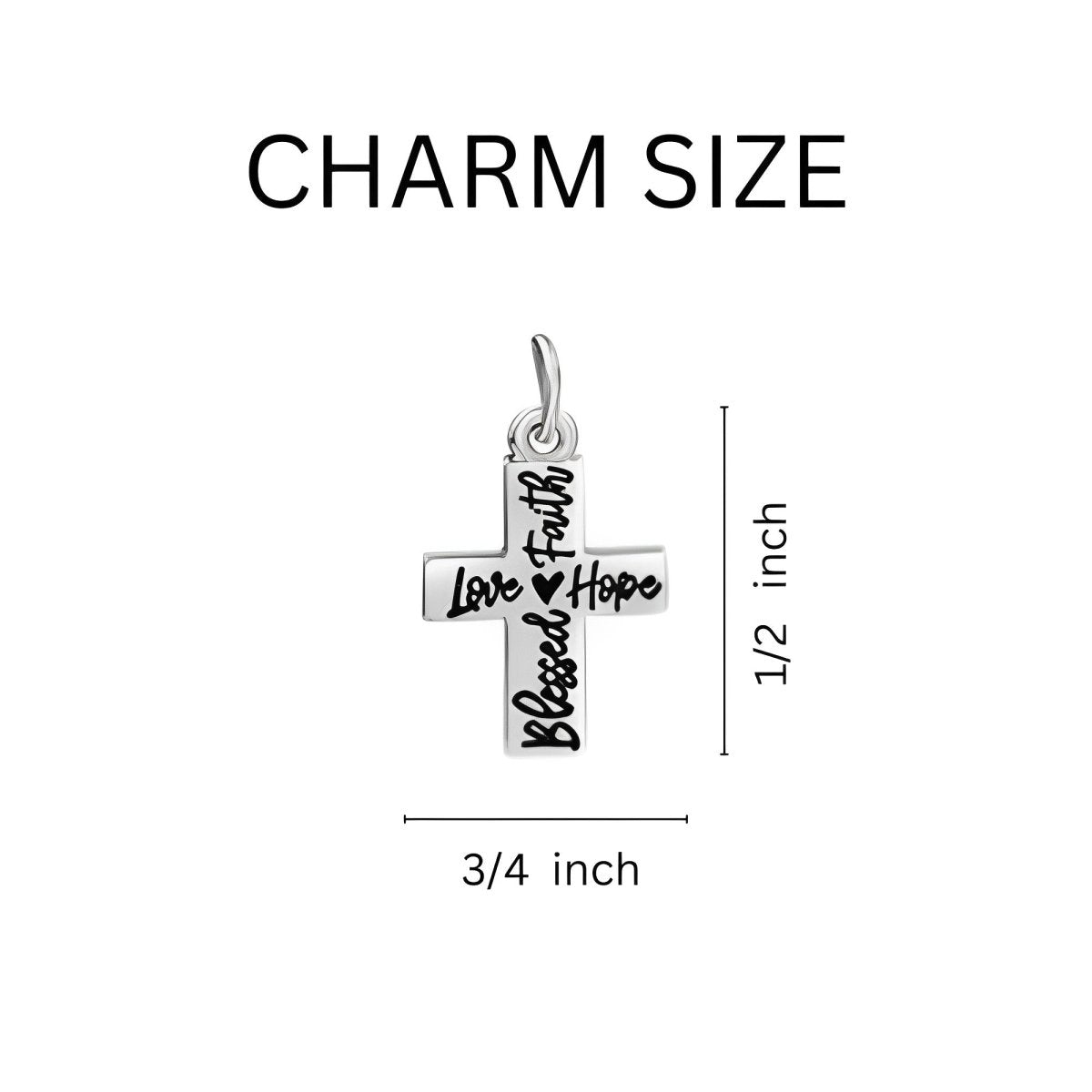 Blessed, Hope, Faith, and Love Cross Religious Earrings - Fundraising For A Cause