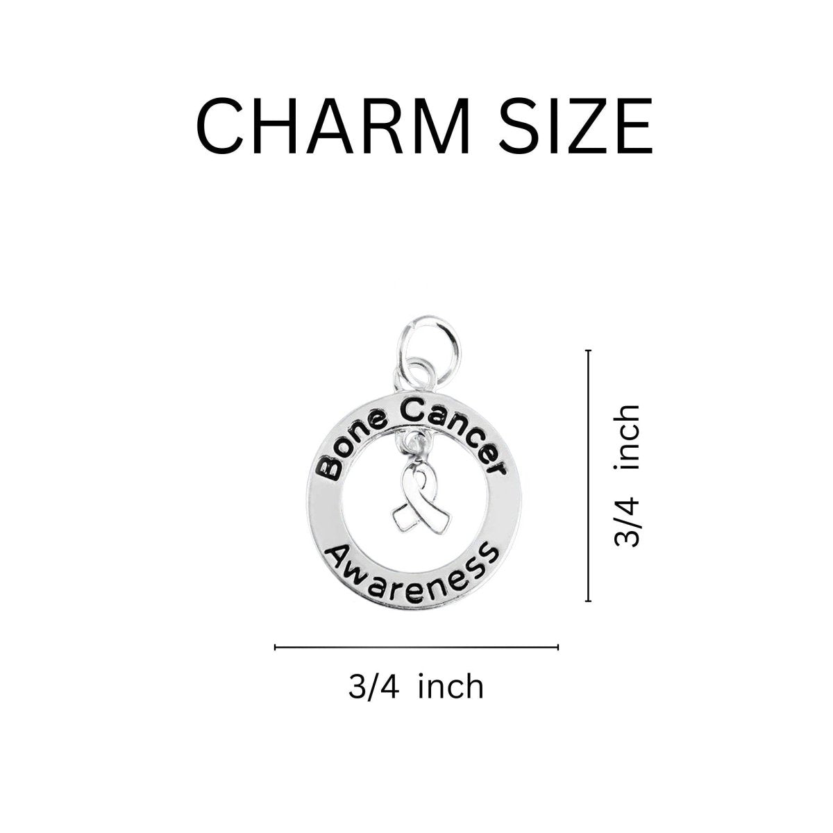 Bone Cancer Awareness Circle Charm Split Style Key Chains - Fundraising For A Cause