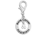 Bone Cancer Awareness White Ribbon Hanging Charms - Fundraising For A Cause