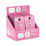 Breast Cancer Awareness Angel Pink Ribbon Pin Counter Display (12 Cards) - Fundraising For A Cause