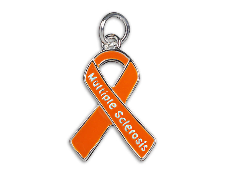 Multiple Sclerosis Orange Ribbon Charms - Fundraising For A Cause