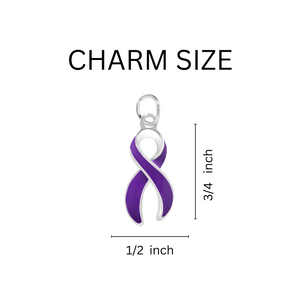 Bulk Crohn's Disease Purple Ribbon Charms for Jewelry Making