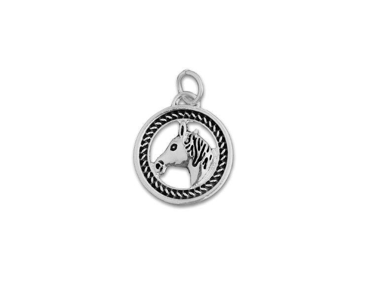 Horse Head in Circle Charms, Equestrian Jewelry Parts - Fundraising For A Cause