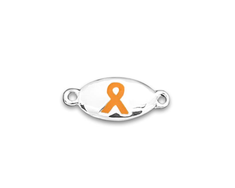 Oval Peach Ribbon Charms, Uterine Cancer Awareness Jewelry Parts - Fundraising For A Cause
