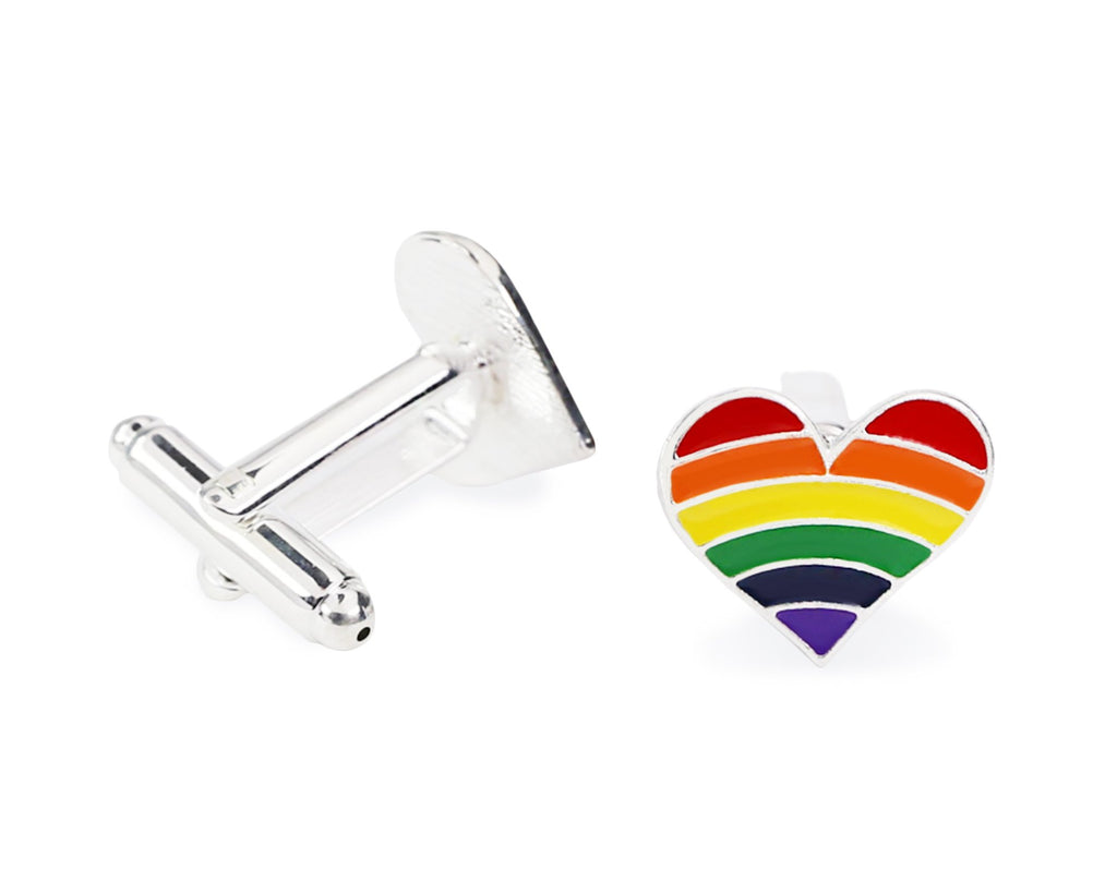 Rainbow Heart Cufflinks