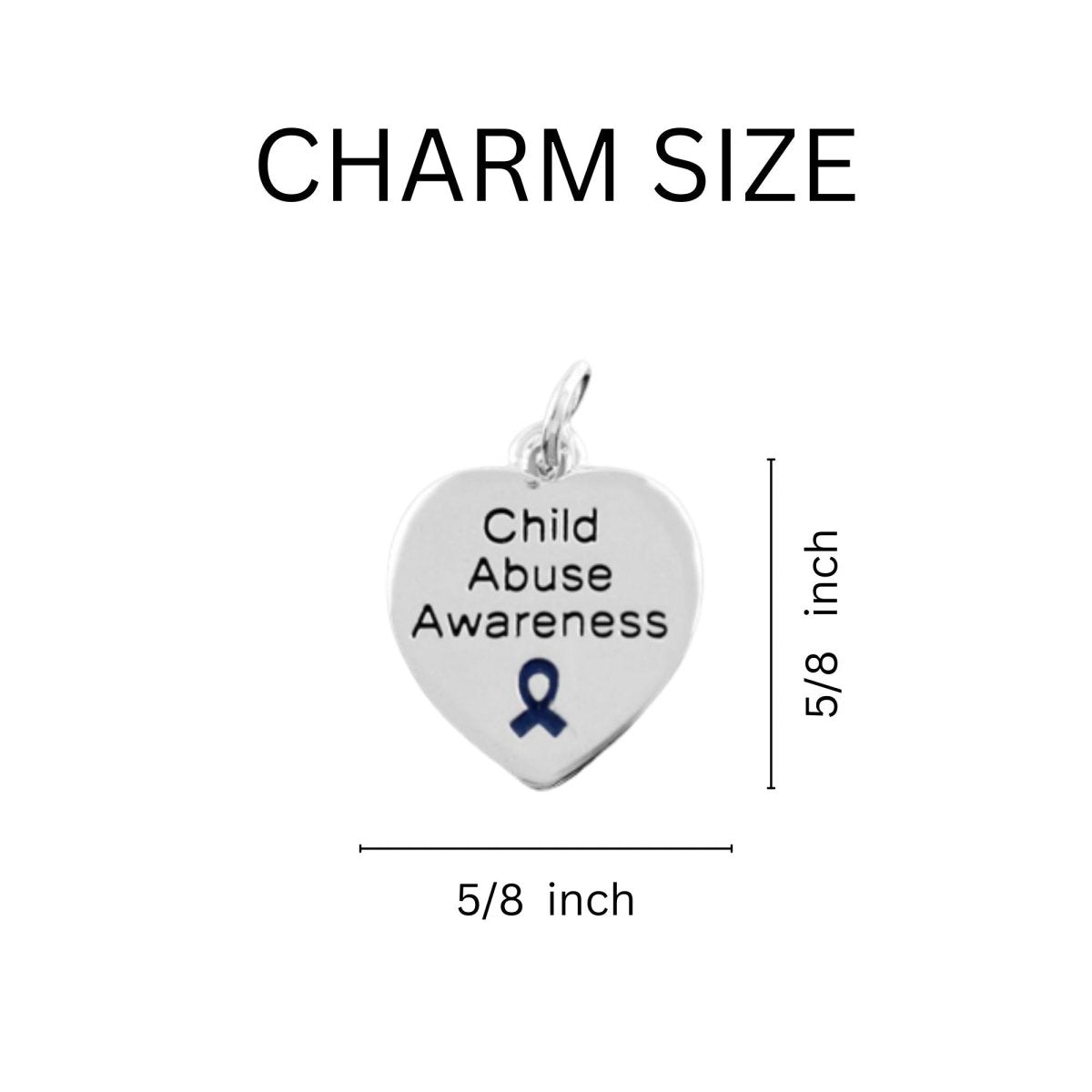 Child Abuse Awareness Heart Charm Partial Beaded Bracelets - Fundraising For A Cause