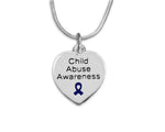 Heart Child Abuse Awareness Ribbon Necklaces - Fundraising For A Cause