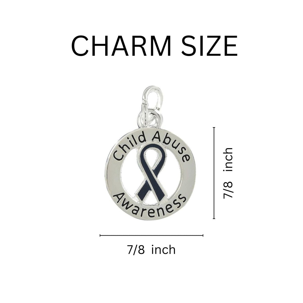 Child Abuse Awareness Round Charm Chunky Link Style Bracelets - Fundraising For A Cause