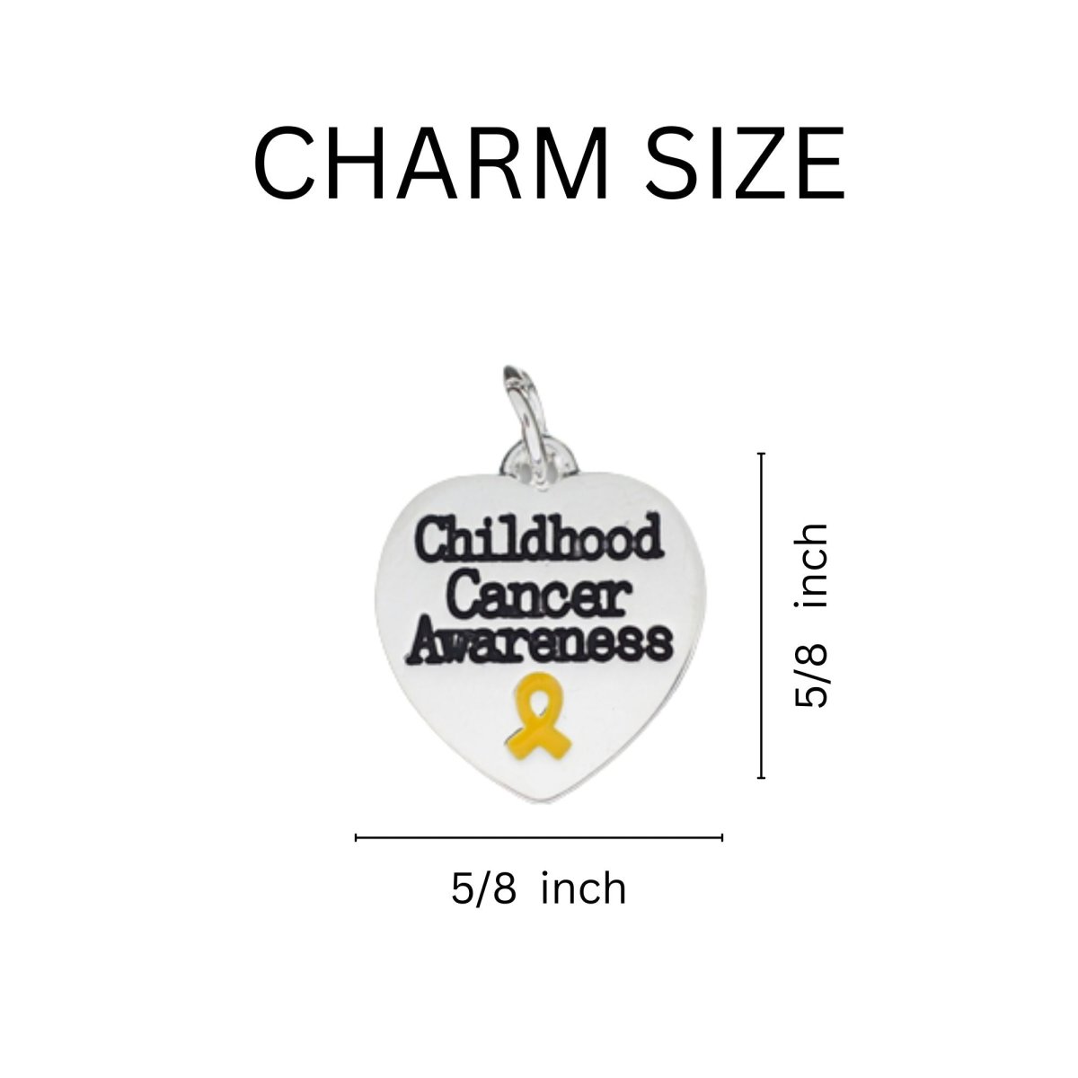 Childhood Cancer Heart Awareness Charm Silver Beaded Bracelets - Fundraising For A Cause
