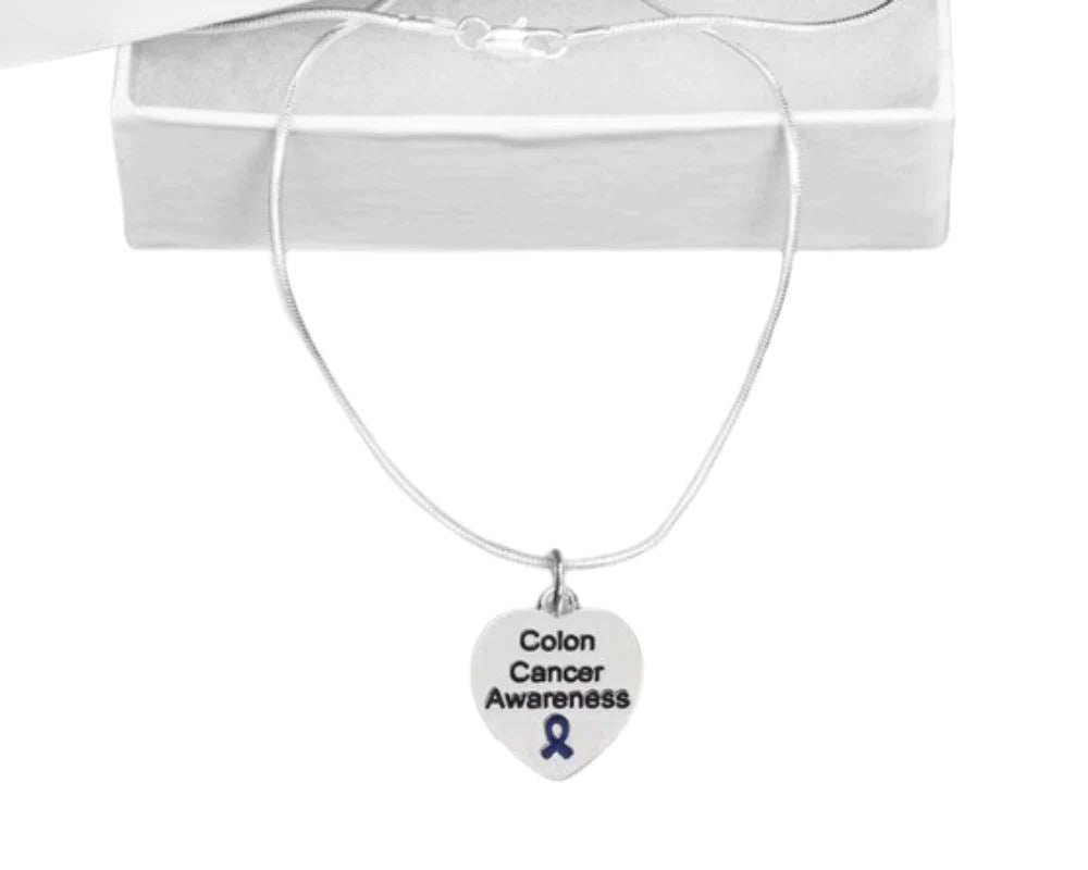 Colon Cancer Awareness Heart Necklaces - Fundraising For A Cause