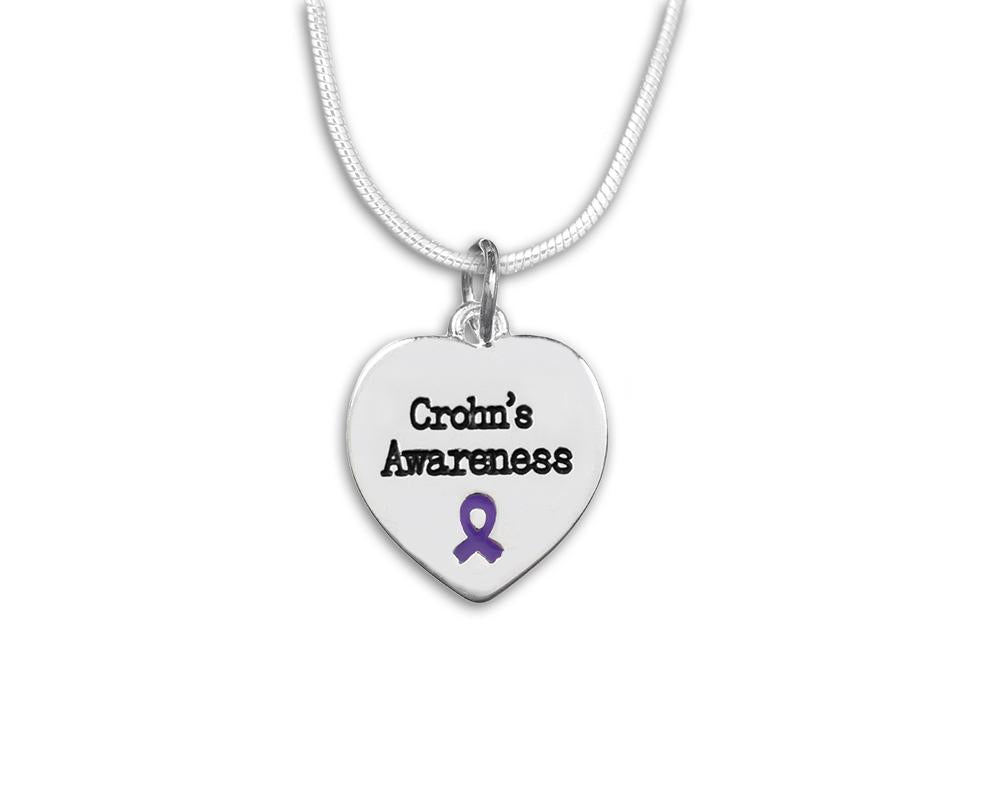 Fundraising For A Cause Crohn's Disease Awareness Heart Necklace