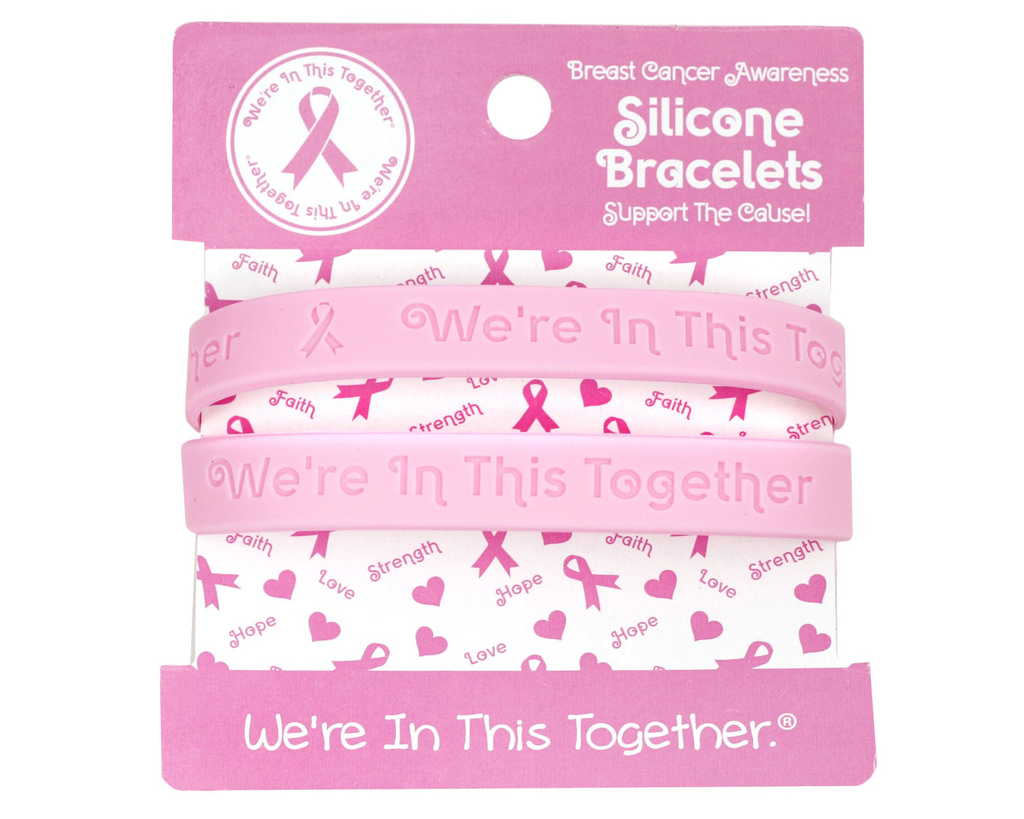 We're In This Together Pink Silicone Bracelets (1 Card with 2 Bracelets)