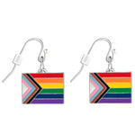 Daniel Quasar Progress Pride Flag Hanging Earrings - Fundraising For A Cause