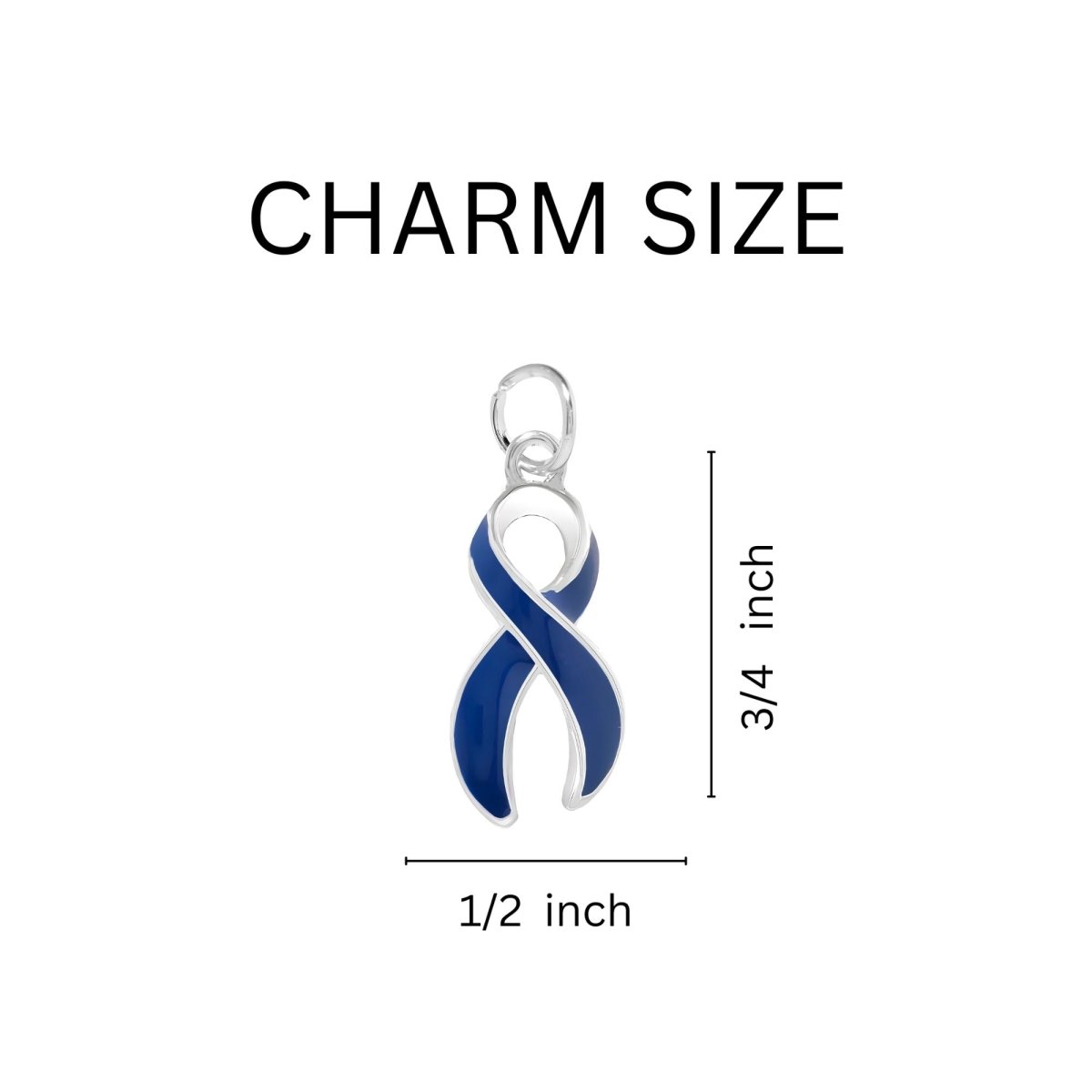 Dark Blue Ribbon Split Style Key Chains - Fundraising For A Cause