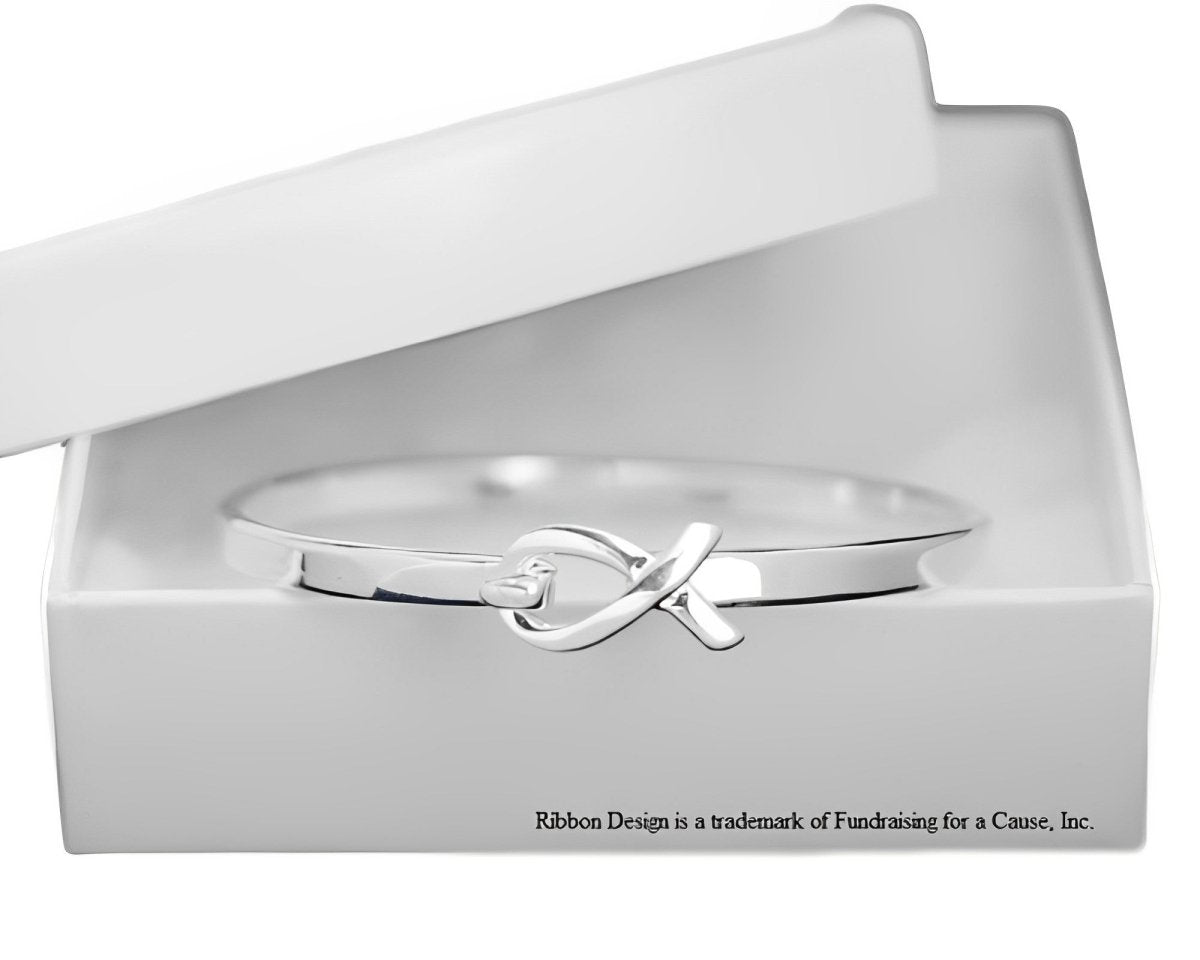Elegant Silver Ribbon Bracelets - Fundraising For A Cause