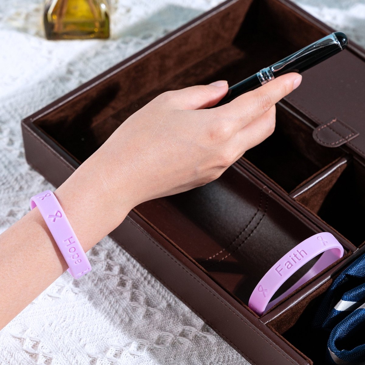 Epilepsy Awareness Lavender Silicone Bracelet Wristbands - Fundraising For A Cause