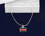 Firefighter Rectangle Red Line Necklaces - Fundraising For A Cause