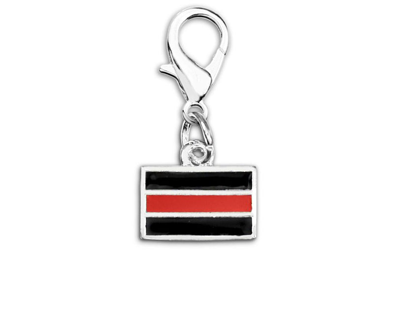 Firefighter Red Line Hanging Charms, Fireman Support Hooks - Fundraising For A Cause