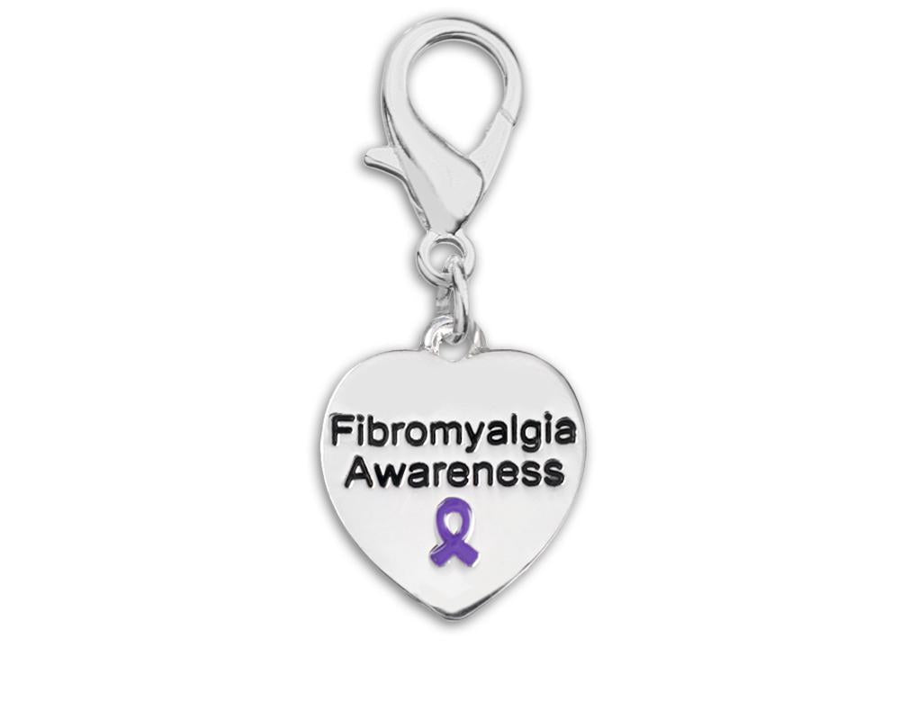 Fibromyalgia Awareness Heart Hanging Charms - Fundraising For A Cause