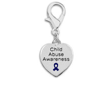 Load image into Gallery viewer, Child Abuse Awareness Heart Hanging Charms - Fundraising For A Cause