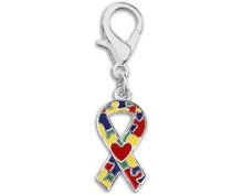 Load image into Gallery viewer, Autism Ribbon with Heart Hanging Charms - Fundraising For A Cause