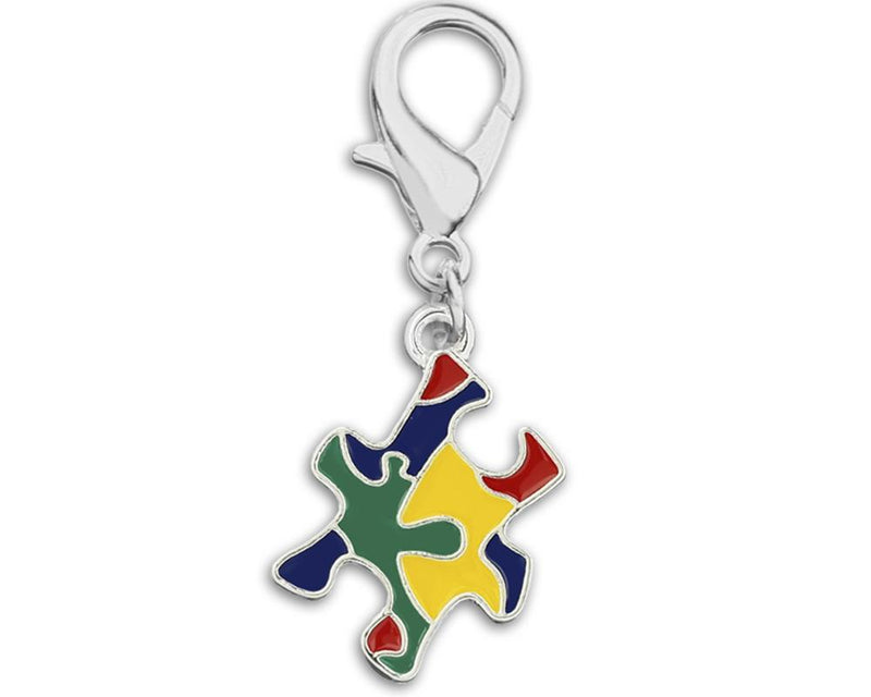 Autism Colored Puzzle Piece Hanging Charms - Fundraising For A Cause 