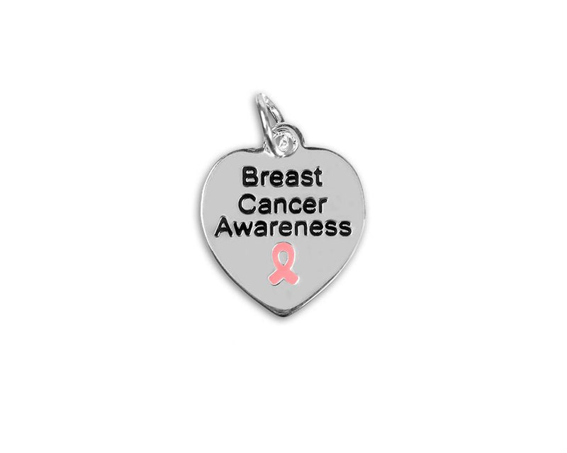 Breast Cancer Awareness Heart Charms - Fundraising For A Cause