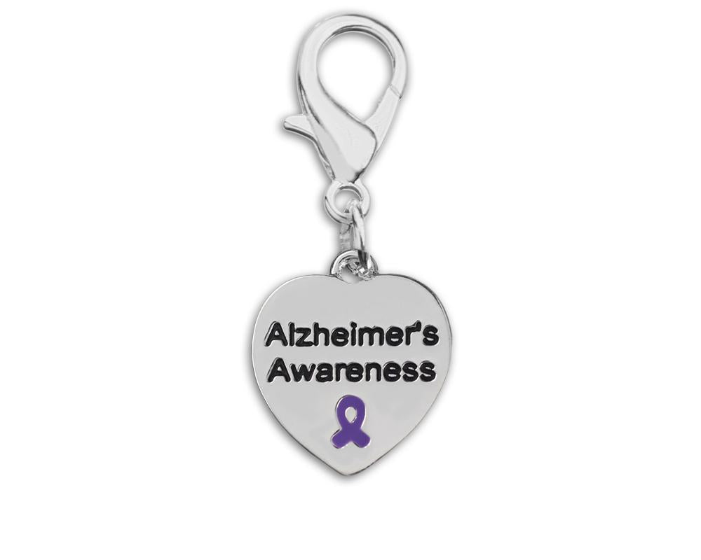 Alzheimer's Awareness Heart Hanging Charms - Fundraising For A Cause