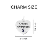 Heart Arthritis Dark Blue Ribbon Awareness Charm Split Style Key Chains - Fundraising For A Cause