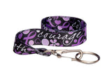 Hope Strength Purple Ribbon Lanyards - Fundraising For A Cause
