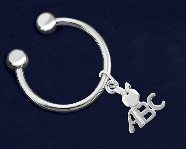 ABC Apple Keychain, School Teacher Appreciation Jewelry Gifts