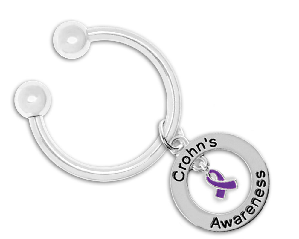 Crohn's Disease Awareness Purple Ribbon Key Chains - Fundraising For A Cause