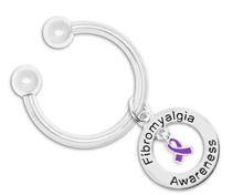 Load image into Gallery viewer, Purple Ribbon Fibromyalgia Awareness Key Chains - Fundraising For A Cause