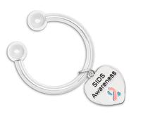 Load image into Gallery viewer, SIDS Awareness Heart Key Chains, Pink &amp; Blue Ribbon Wholesale - Fundraising For A Cause