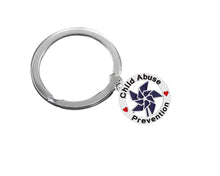 Load image into Gallery viewer, Child Abuse Prevention Blue Pinwheel Charm Split Style Key Chains - Fundraising For A Cause