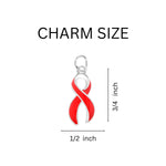 Large AIDS HIV Awareness Ribbon Hanging Earrings - Fundraising For A Cause