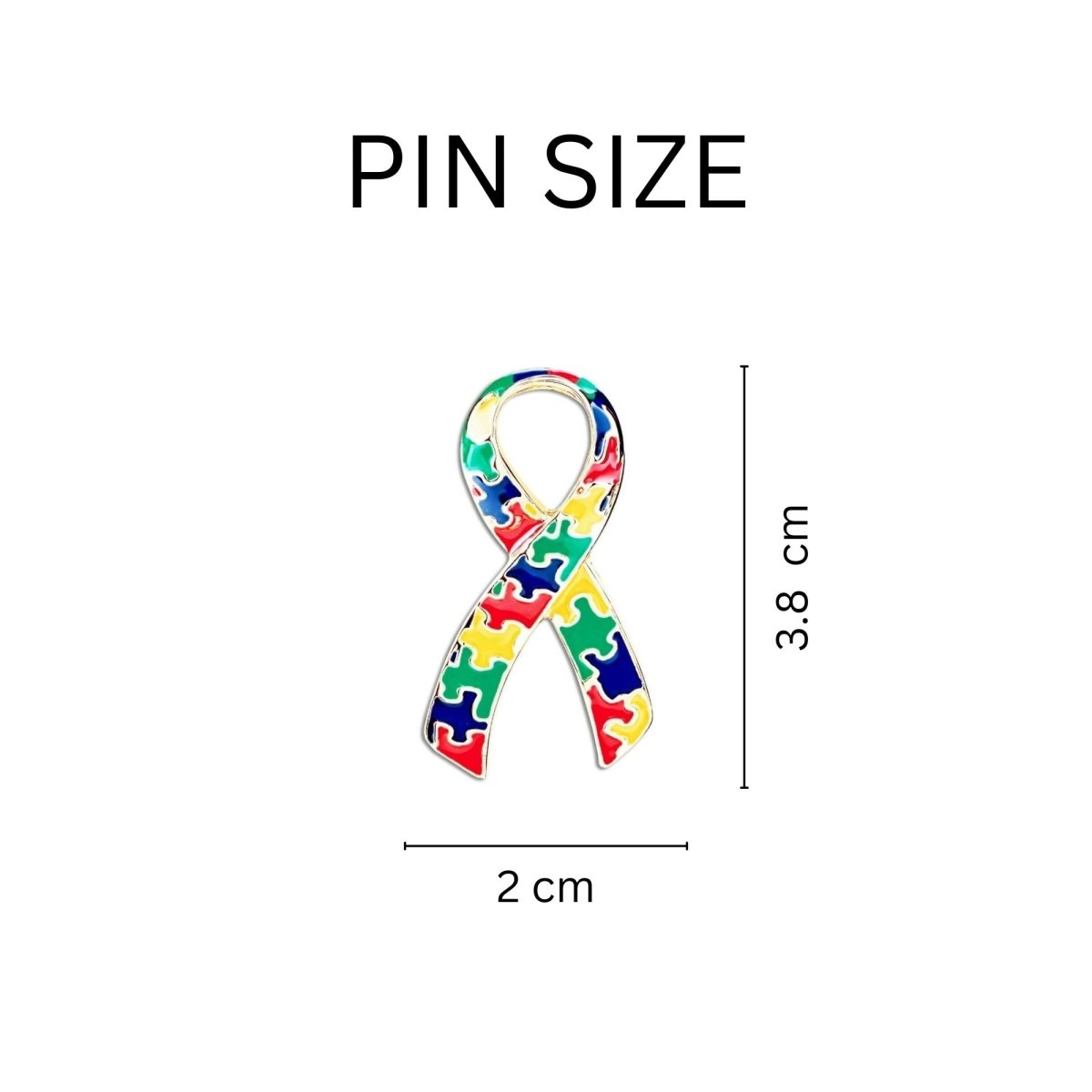 Bulk Pack Autism Awareness Pins - Ruler Shot