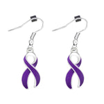 Large Crohn's Disease Ribbon Awareness Hanging Earrings - Fundraising For A Cause