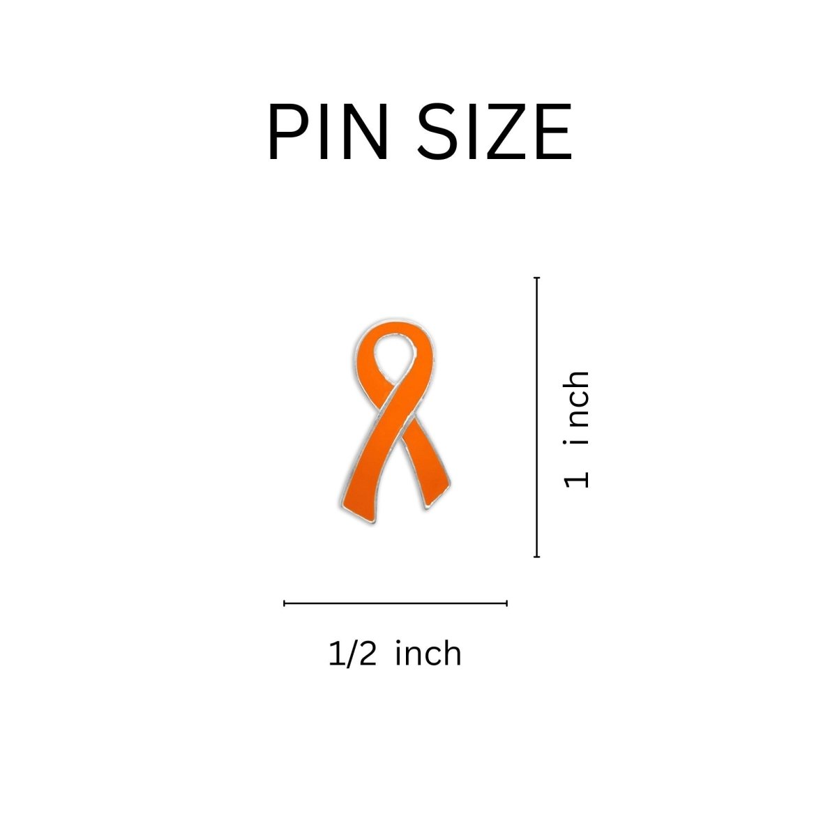 Large Flat Orange Ribbon Pins - Fundraising For A Cause