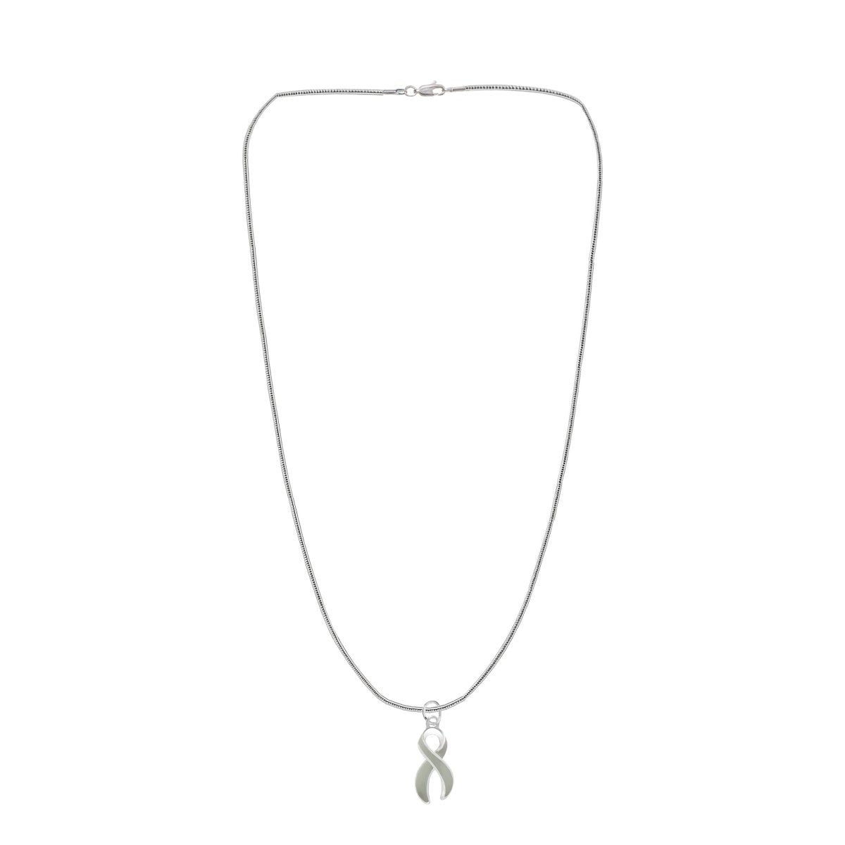 Large Gray Ribbon Necklaces - Fundraising For A Cause
