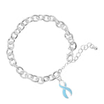 Large Light Blue Ribbon Chunky Charm Bracelets - Fundraising For A Cause