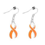 Large Orange Ribbon Awareness Hanging Earrings - Fundraising For A Cause