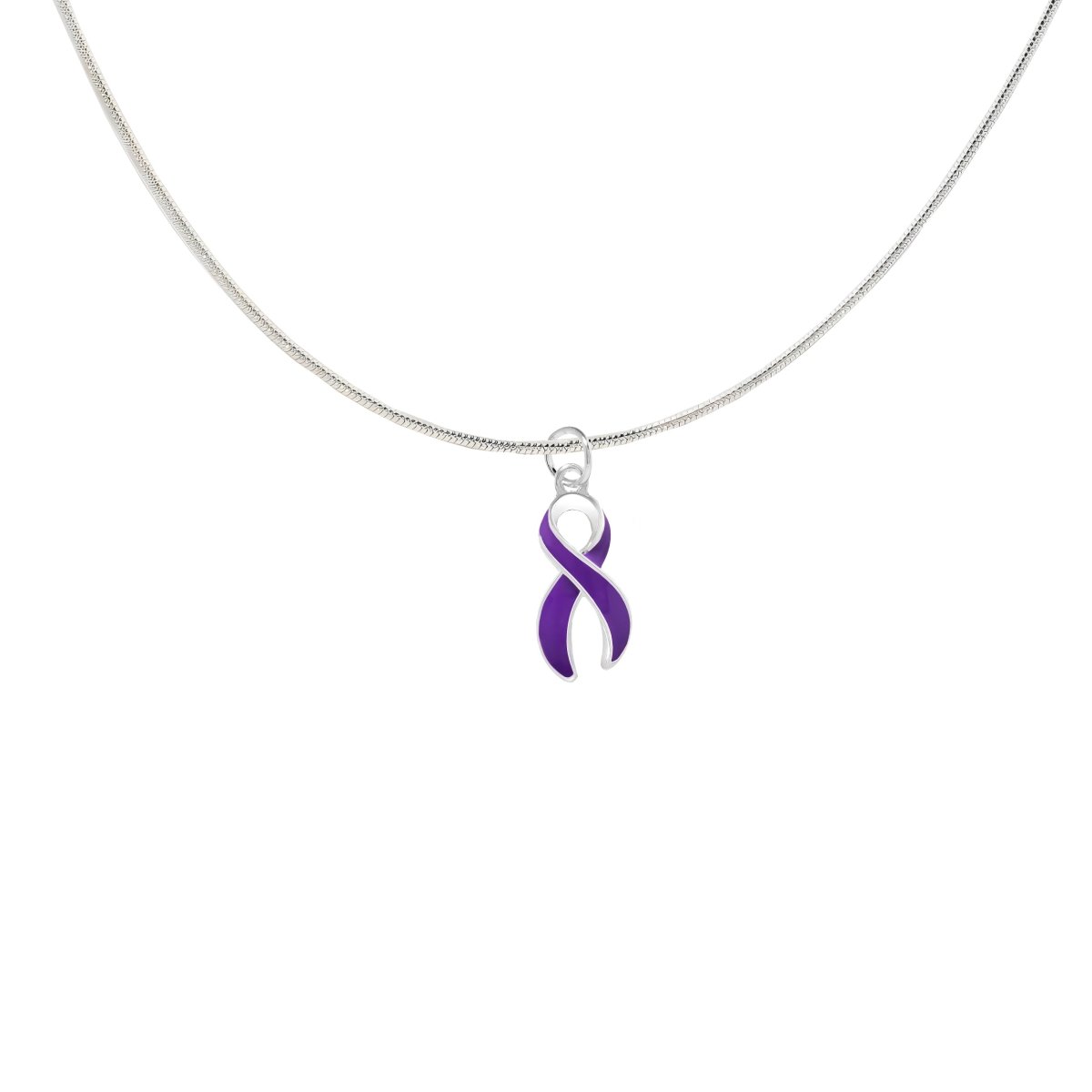 Large Purple Ribbon Necklaces - Fundraising For A Cause